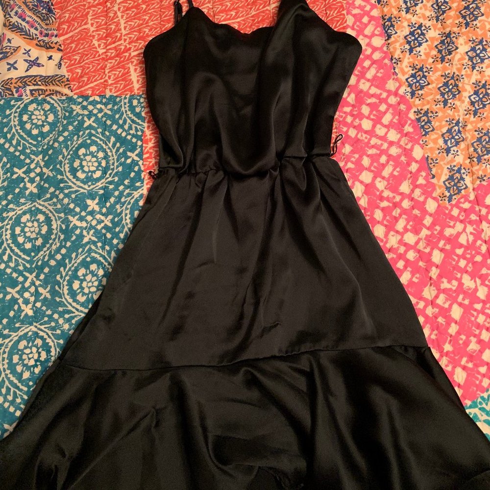 Black satin dress